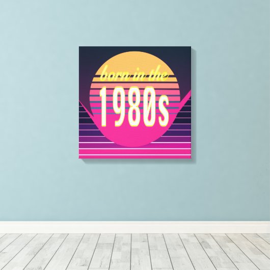 Toile Né dans les années 1980, Millennials, Gen X, année (Insitu (Plancher de Bois))
