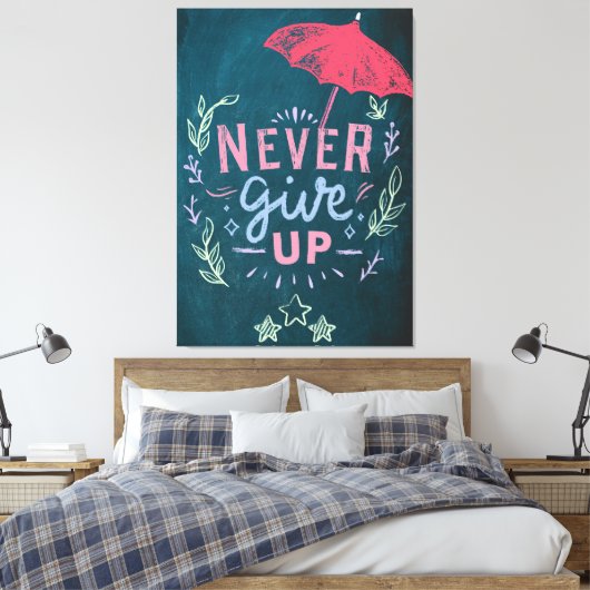 Toile Ne jamais abandonner le devis de motivation (Insitu(Chambre))