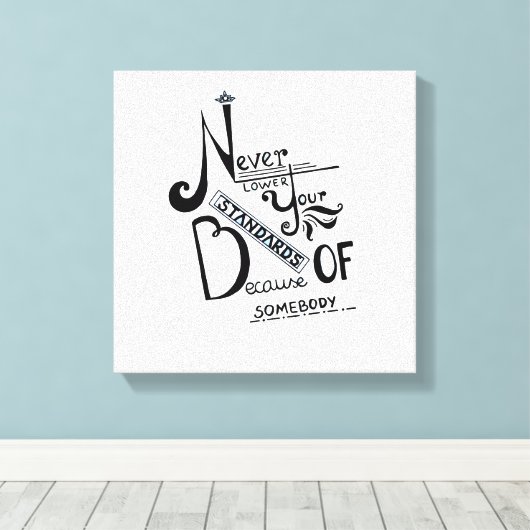 Toile Ne jamais baisser vos normes Motivation devis (Insitu (Plancher de Bois))