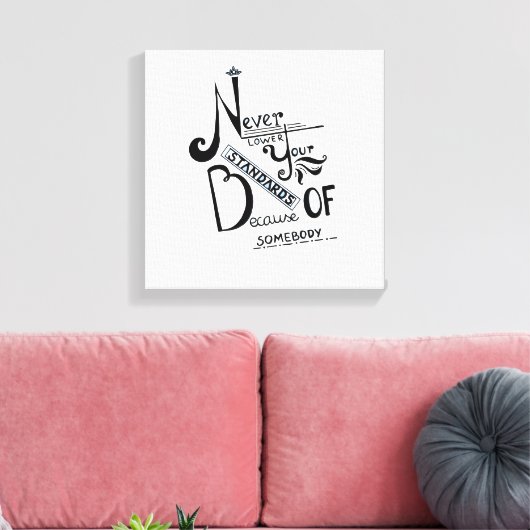 Toile Ne jamais baisser vos normes Motivation devis (Insitu(Salon))