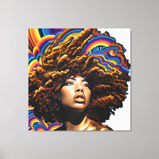 Toile Ne touchez pas mes cheveux Black Melanin Afro Quee (Recto)