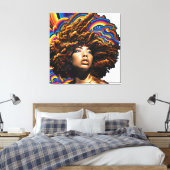 Toile Ne touchez pas mes cheveux Black Melanin Afro Quee (Insitu(Chambre))