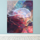 Toile Nébuleuse cérébrale iridescente Art lumineux neuro (Insitu (Plancher de Bois))