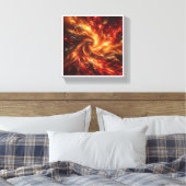 Toile Nébuleuse de feu doré de luxe - Or fondu abstrait (Insitu(Chambre))
