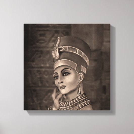 Toile Nefertiti - la reine égyptienne - sépia (Recto)