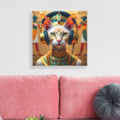 TOILE NEFERTITI REINE DU NIL-CHAT DEVON REX (Insitu(Salon))