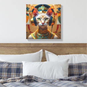 TOILE NEFERTITI REINE DU NIL-CHAT DEVON REX