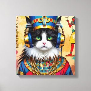 TOILE NEFERTITI REINE DU NIL-CHAT PERSAN