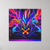 Toile Neon Cyber Guardian Art (Recto)