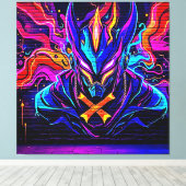 Toile Neon Cyber Guardian Art (Insitu (Plancher de Bois))