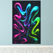 Toile Neon Dreams II Abstract Canvas | Chrome Wall Art (Insitu (Plancher de Bois))