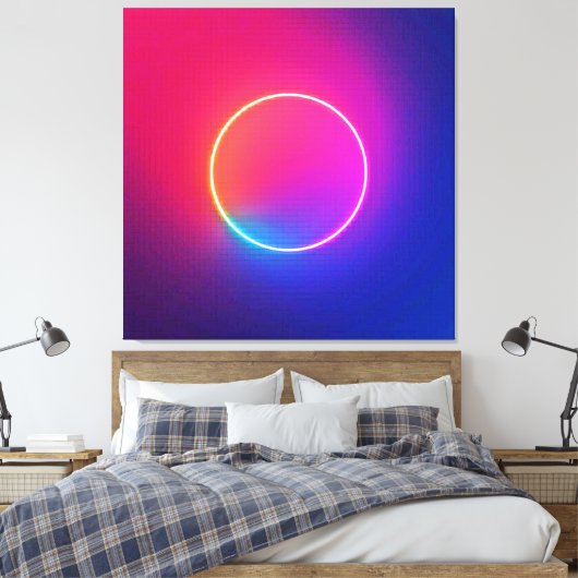 Toile Neon Glow Circle Abstract Art (Insitu(Chambre))
