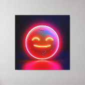Toile Neon Glow Happy Face Art (Recto)
