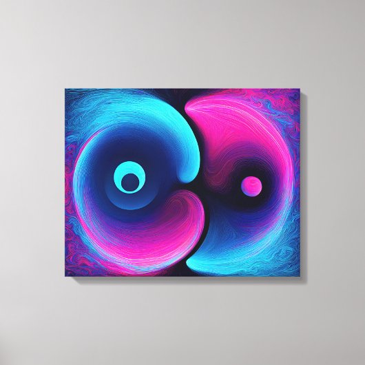 Toile Neon Harmony : Une interprétation moderne de Yin Y (Recto)
