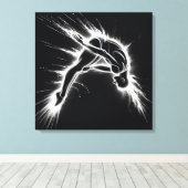 Toile Neon High Diver Sur Noir (Insitu (Plancher de Bois))
