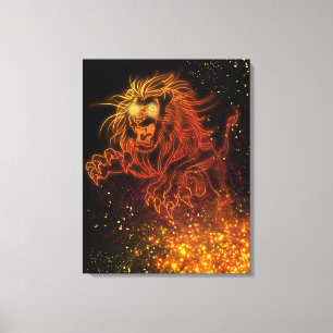 Toile Neon Lion