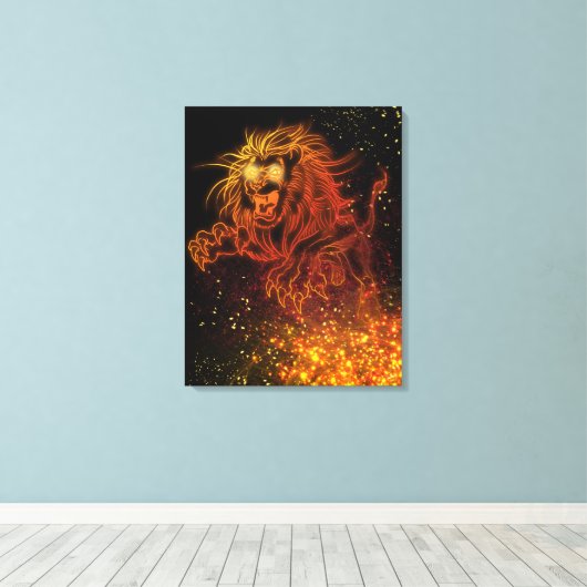 Toile Neon Lion (Insitu (Plancher de Bois))