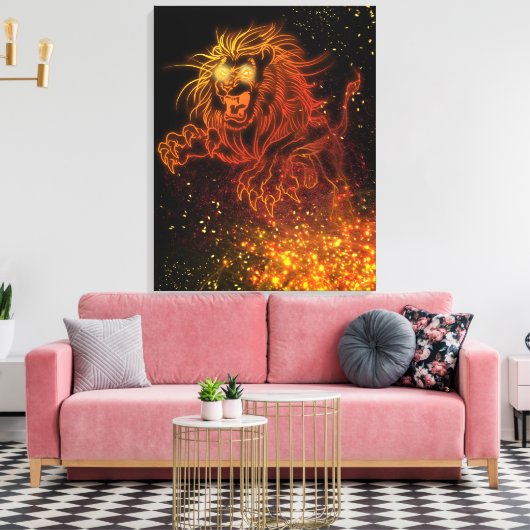 Toile Neon Lion (Insitu(Salon))