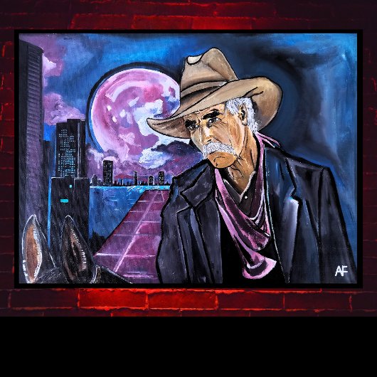 Toile Neon Moon Painting by Alfred Fox