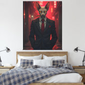 Toile Neon Noir Sphynx Cat in Mafia Style (Insitu(Chambre))