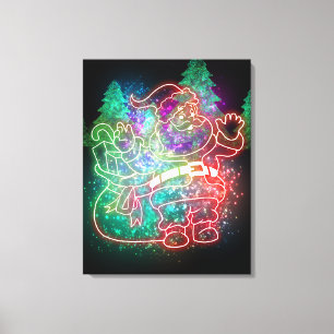 Toile Neon Santa Claus