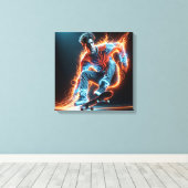 Toile Neon Skateboarder (Insitu (Plancher de Bois))