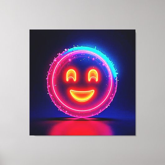 Toile Neon Smile: Bright Happy Glow Design (Recto)