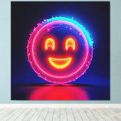 Toile Neon Smile: Bright Happy Glow Design (Insitu (Plancher de Bois))