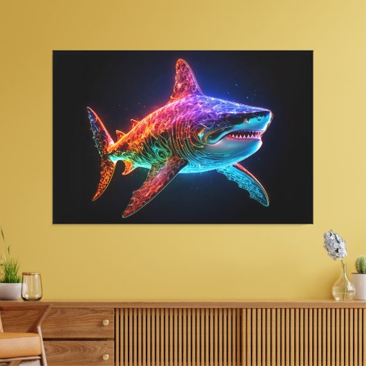 Toile Neon Spectrum Shark (Insitu(Salon))