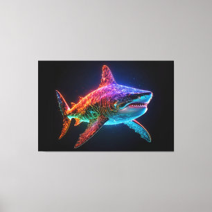 Toile Neon Spectrum Shark