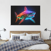 Toile Neon Spectrum Shark (Insitu(Chambre))