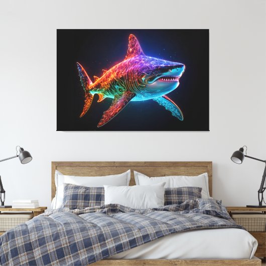 Toile Neon Spectrum Shark (Insitu(Chambre))