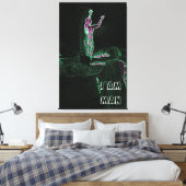 Toile Neon Transparent Man Reaching For The Sky Je SUIS (Insitu(Chambre))