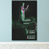 Toile Neon Transparent Man Reaching For The Sky Je SUIS (Insitu (Plancher de Bois))