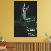 Toile Neon Transparent Man Reaching For The Sky Je SUIS (Insitu(Salon))
