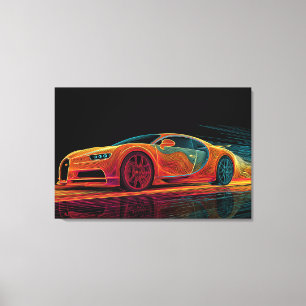 Toile Neon Velocity Art automobile (36" x 24")