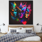 Toile Neon Venetian Carnival Mask I (Insitu(Chambre))