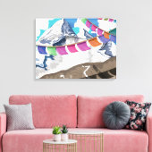 Toile Népal Himalaya Prière drapeaux affiche de voyage (Insitu(Salon))