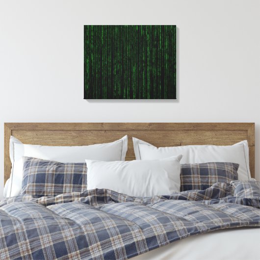 Toile Nerdy Green Computer Code (Insitu(Chambre))