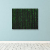 Toile Nerdy Green Computer Code (Insitu (Plancher de Bois))