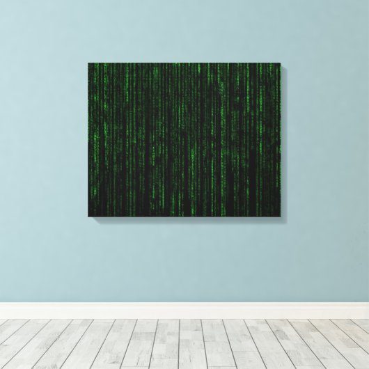 Toile Nerdy Green Computer Code (Insitu (Plancher de Bois))