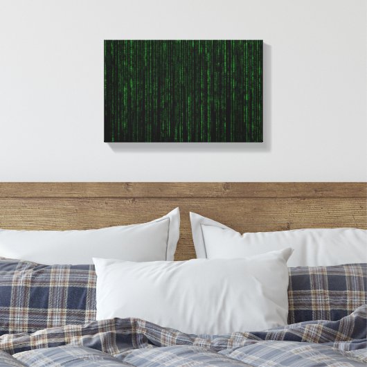 Toile Nerdy Green Computer Code (Insitu(Chambre))
