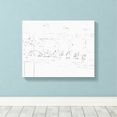 Toile Neuf éperons assis sur un rail de dessin à peindre (Insitu (Plancher de Bois))