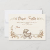 Toile Neutral Teddy Bear Luier Raffle Kaart (Voorkant)