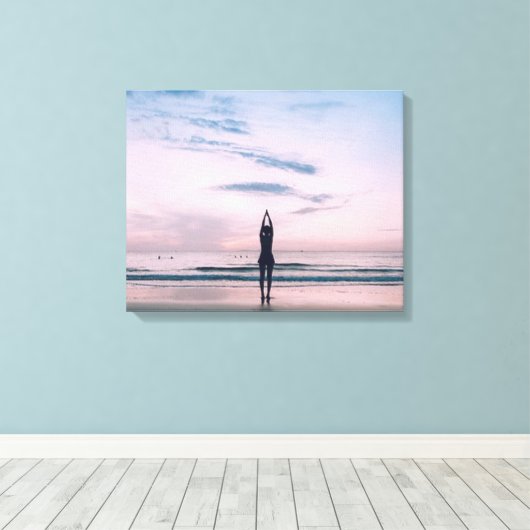 Toile "NEW DAY CALM" YOGA POSE Simplement Respirer (Insitu (Plancher de Bois))