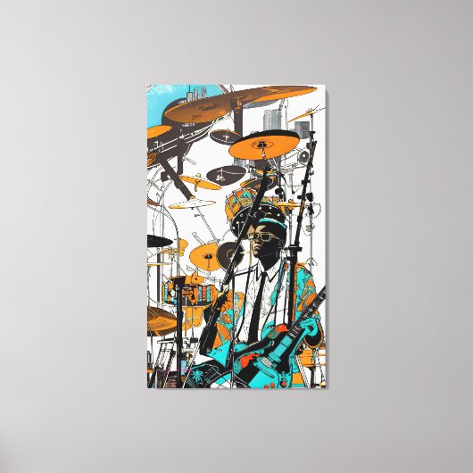 Toile New Orleans Jazz Man Art Abstrait (Recto)