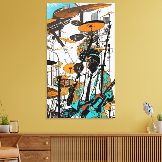 Toile New Orleans Jazz Man Art Abstrait (Insitu(Salon))