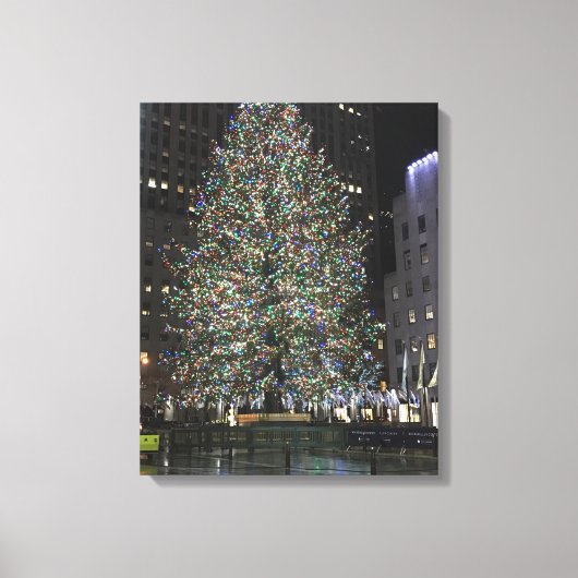 Toile New York Christmas Rockefeller Center Tree NYC (Recto)