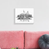 Toile New York City Skyline Line Art Illustration (Insitu(Salon))