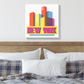Toile New York | Neon Skyline (Insitu(Chambre))